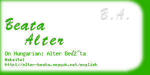 beata alter business card